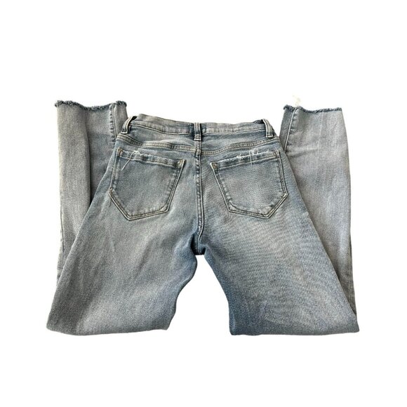 Kensie Distressed Jeans Size 0/25 Vintage Luxe The Slim Straight Medium Wash - Picture 2 of 11